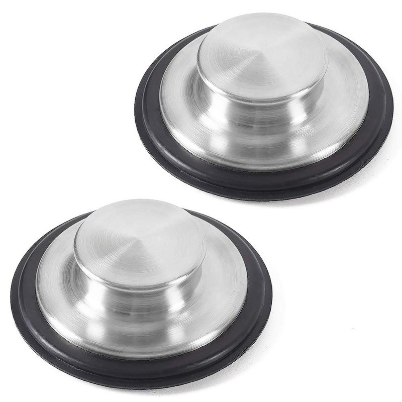 CORNERJOY 2 PCS Stainless Steel Kitchen Sink Stopper, Large Wide Rim 3.38" Diameter - Garbage Disposal Plug - Image 1
